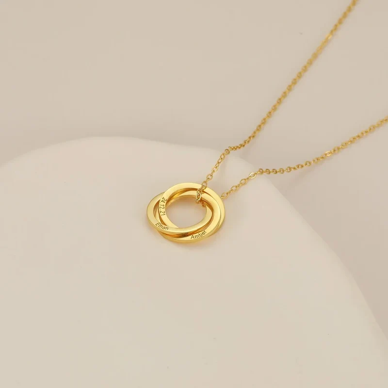 Interlocking Hearts Necklace Sister Gift