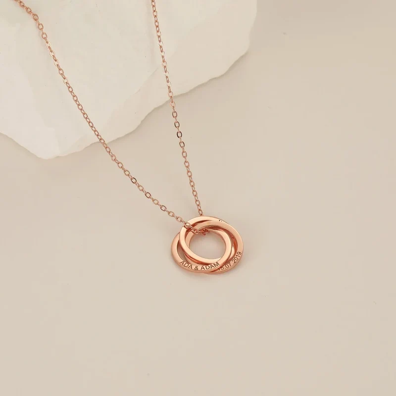 Interlocking Hearts Necklace Sister Gift