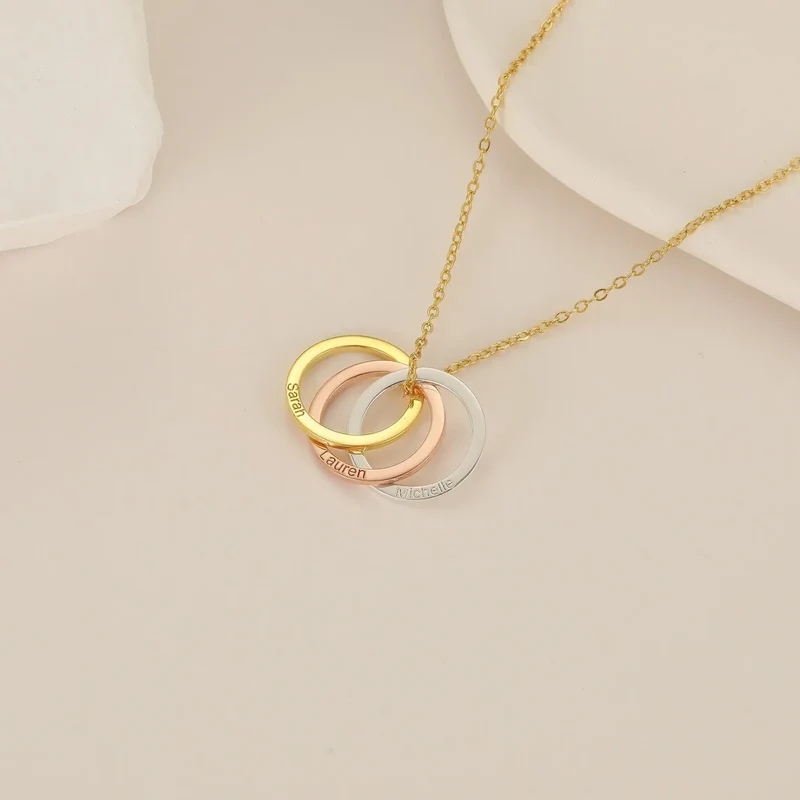 Interlocking Hearts Necklace Sister Gift