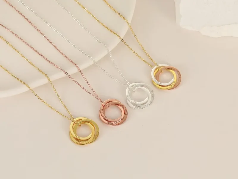 Interlocking Hearts Necklace Sister Gift