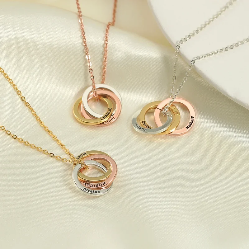 Interlocking Hearts Necklace Sister Gift