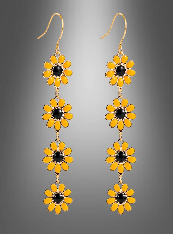 Lange Blumenohrringe Sonnenblumen