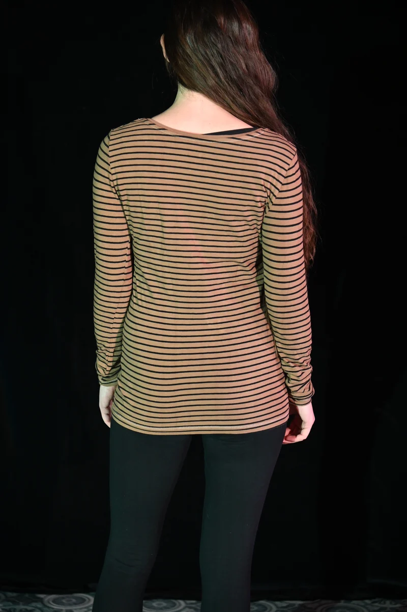 Top- Gestreiftes Langarmshirt - W182
