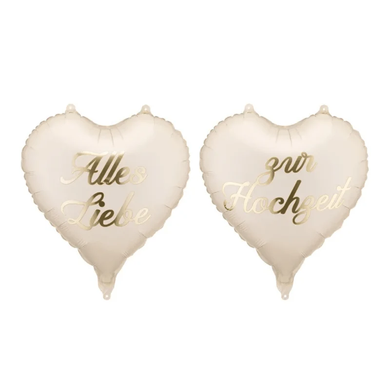 Herzballons "Alles Liebe zur Hochzeit" 2 Stk.