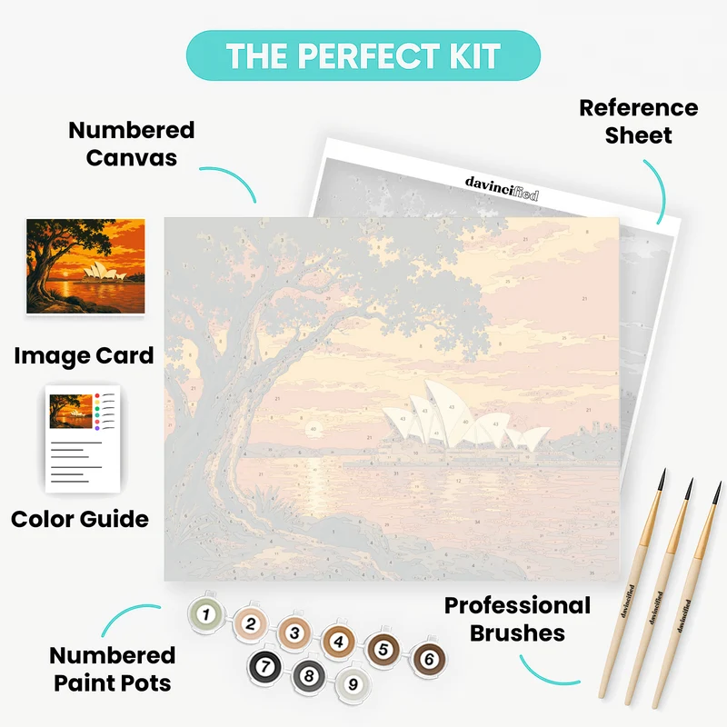 Opera House Golden Sunset - Paint by Numbers Kit