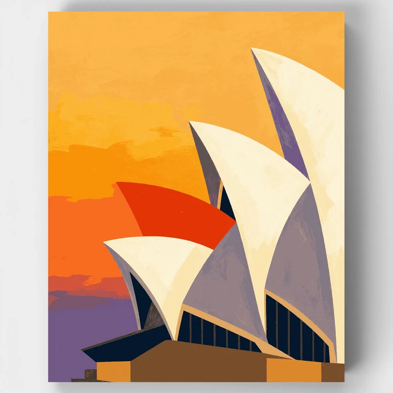 Coral Sail Skyline - Paint by Numbers Kit
