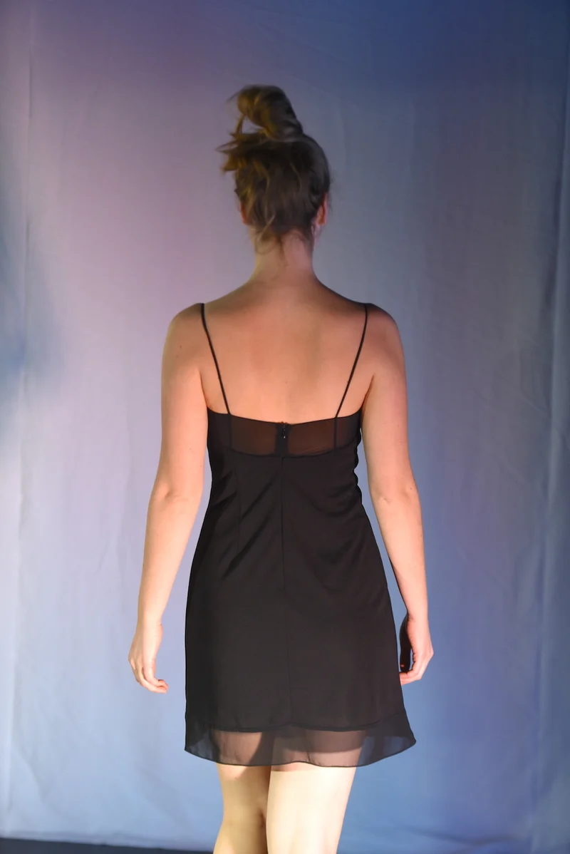 Kleid - Schwarzes Minikleid - W148