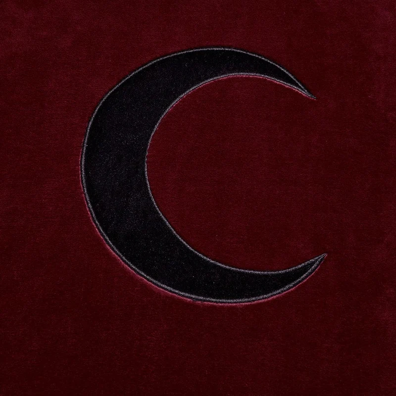 Gothic-Samtmantel mit Mond-Stickerei für Damen in Rot