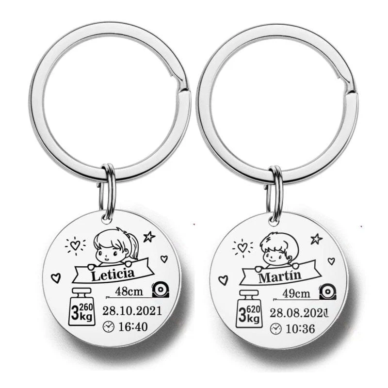 Schlüsselanhänger Geburt Personalisiert