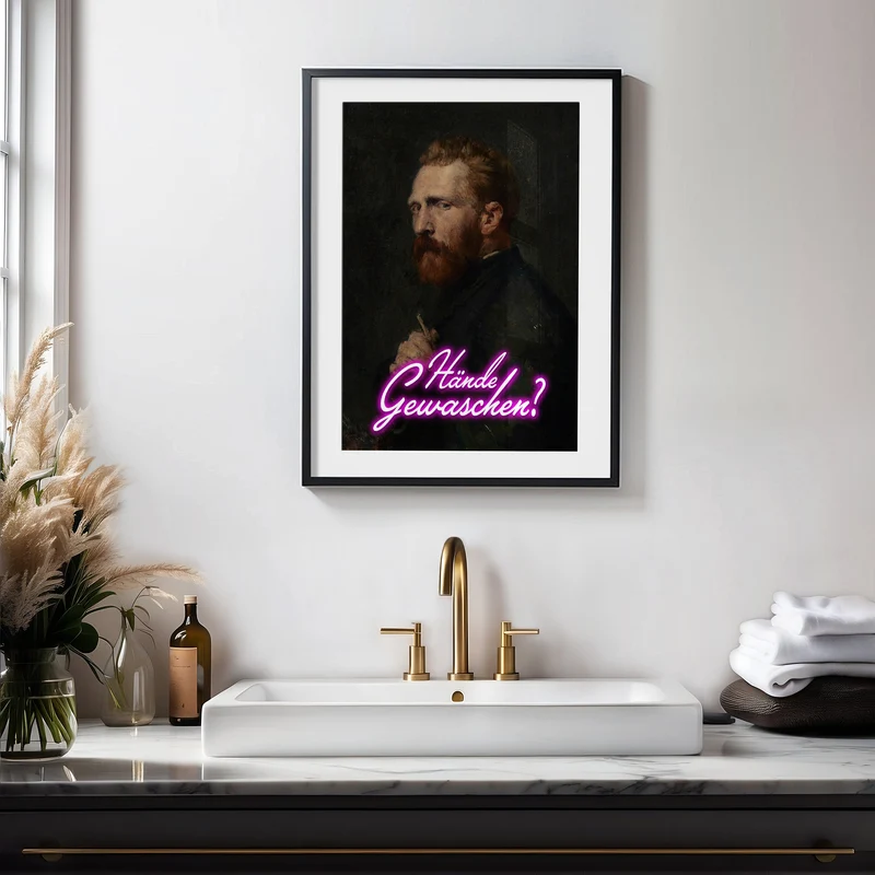 Hände gewaschen Poster Badezimmer Bild Vintage Print Toiletten Poster Gäste WC Deko Geschenk Hauskauf Einweihungsparty Art Deco Poster