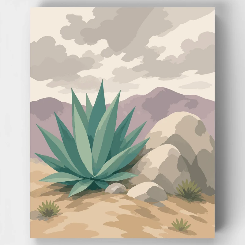 Desert Agave Rise - Paint by Numbers Kit