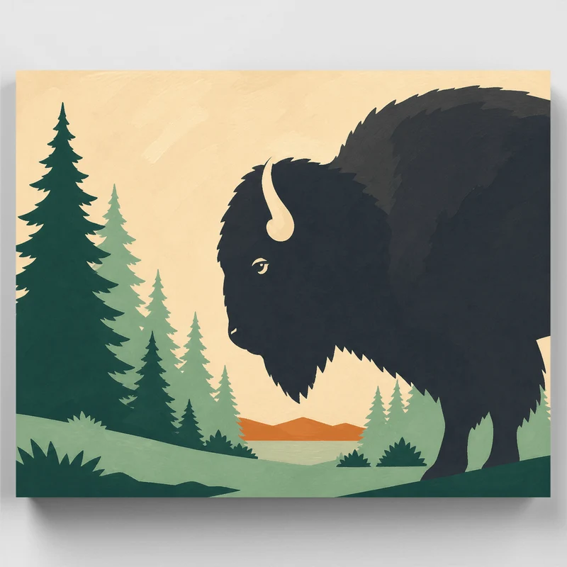 European Bison Profile - Paint by Numbers Kit