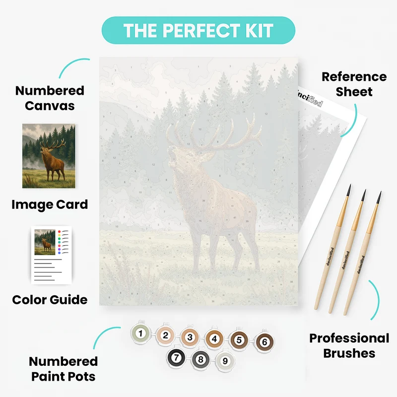 Bellowing Red Stag - Paint by Numbers Kit