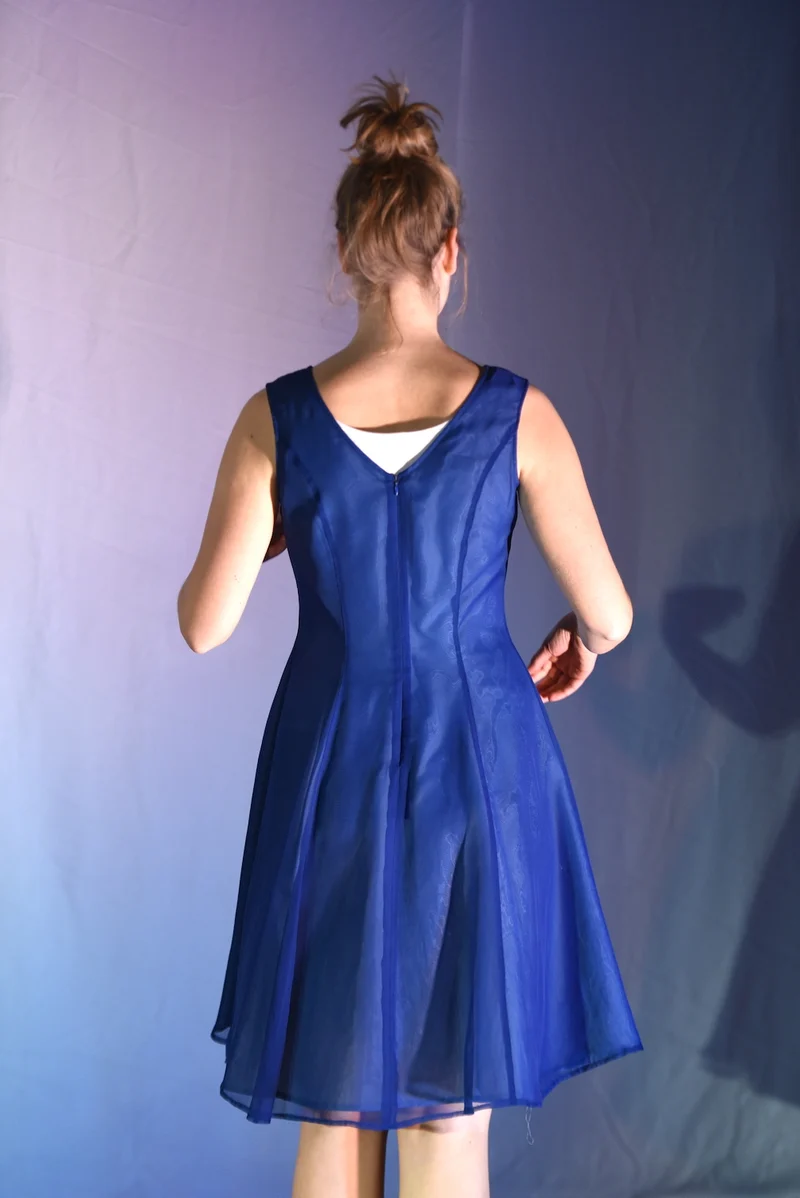 Kleid - Blaues Kleid - W141