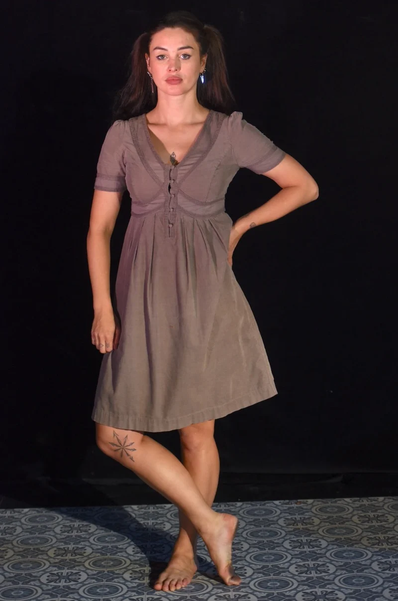 Kleid - Dunkelgraues Kleid - W138