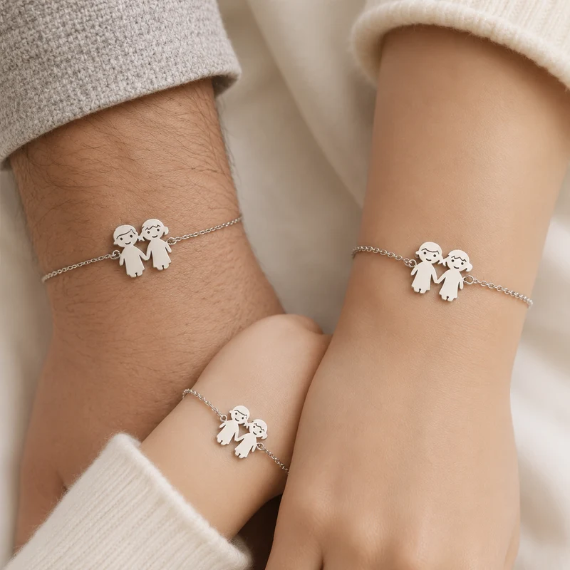 Familien Armband Silber