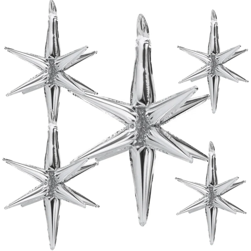 Sternenhimmel Set - 3D Sterne in Silber 5 Stk.