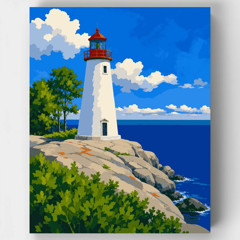 Coastal Lighthouse Bluff - Paint by Numbers Kit