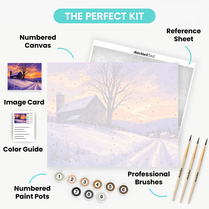Snowy Ohio Farmstead - Paint by Numbers Kit