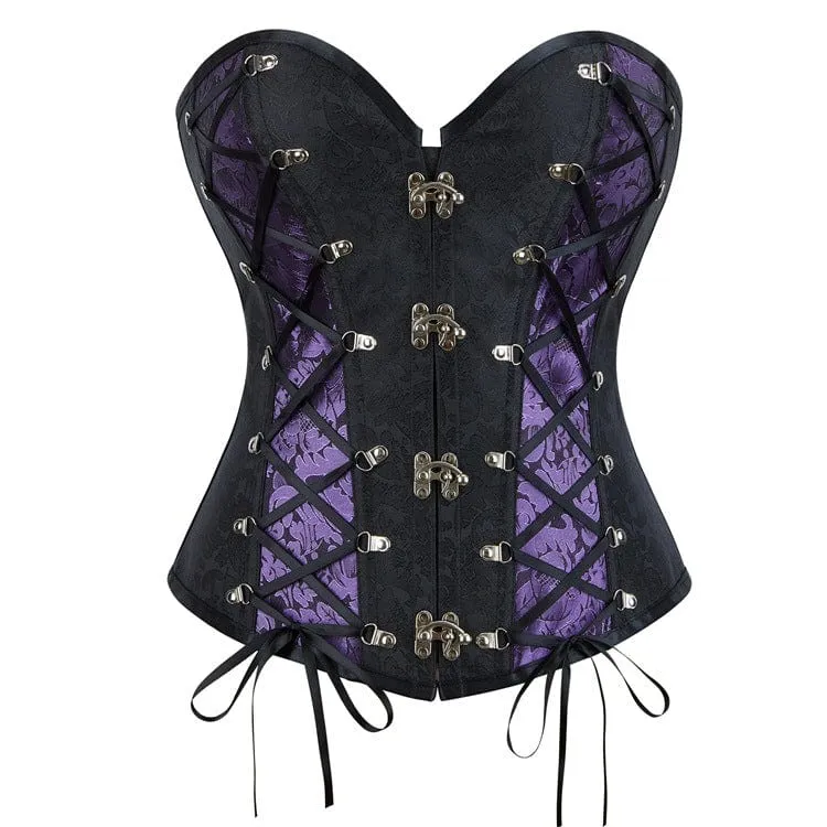 Gothic-Riemchenkorsett mit Schnalle für Damen