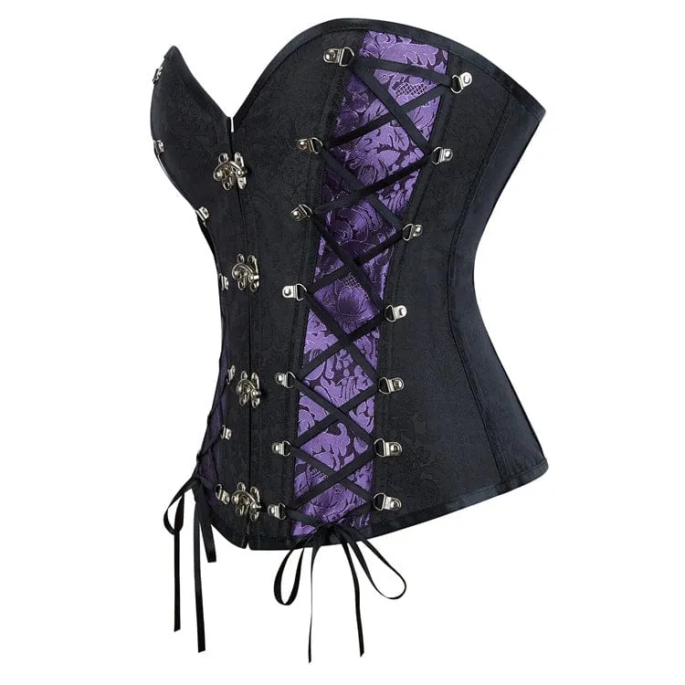 Gothic-Riemchenkorsett mit Schnalle für Damen