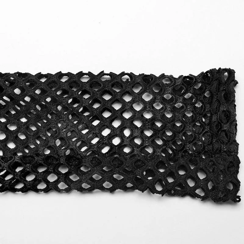 Punk-Batik-Mesh-Leggings für Damen in Schwarz