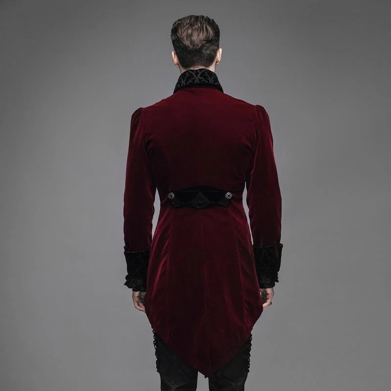 Gothic-Frack für Herren im Vintage-Stil mit Rüschenärmeln