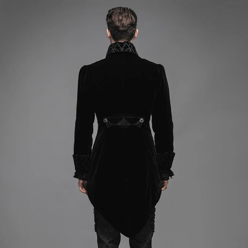 Gothic-Frack für Herren im Vintage-Stil mit Rüschenärmeln