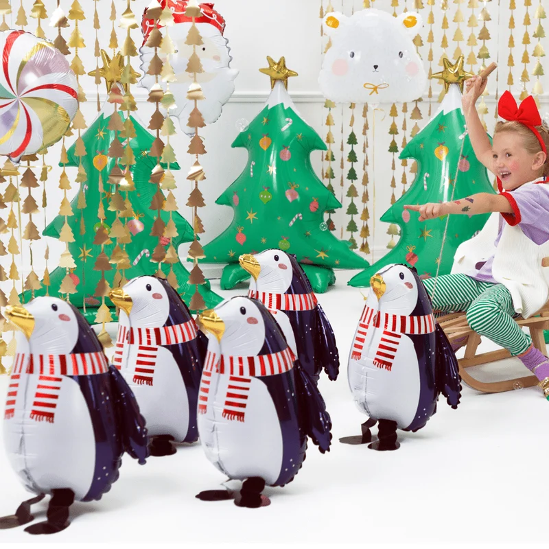 Tierballon Airwalker Pinguin mit Schal