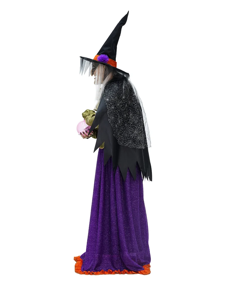 Madame Morbella Hexe mit Kristallkugel Halloween Animatronic 182cm