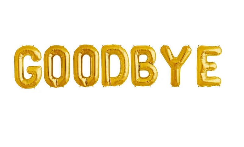 Ballonschriftzug "Goodbye"
