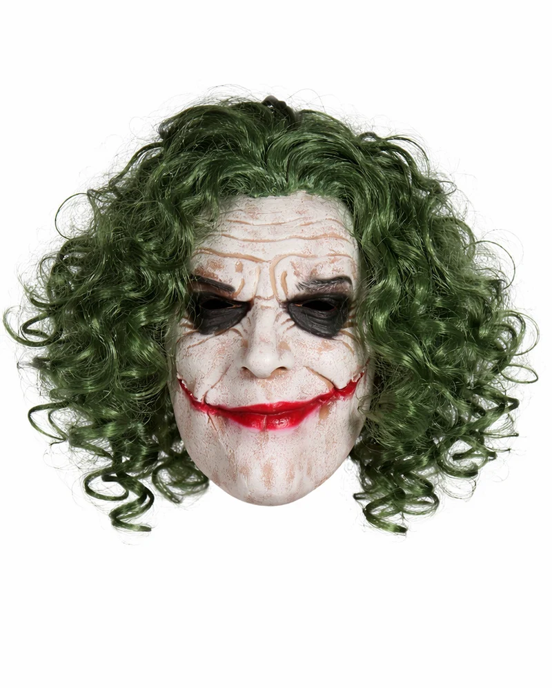 Evil Joker Maske mit grünen Haaren