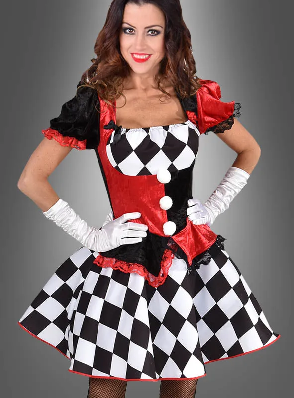 Deluxe Harlekin Clown Kleid
