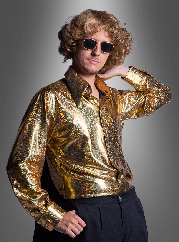 Deluxe 70er Disco Hemd Hologramm