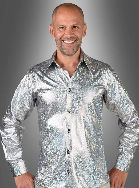Deluxe 70er Disco Hemd Hologramm