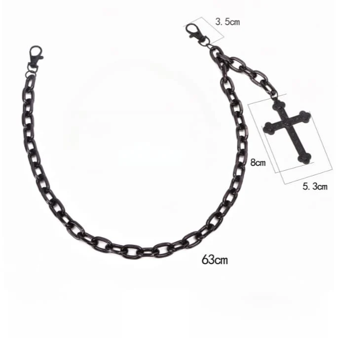 Unisex Punk Cross Waist Chain Pant Chain