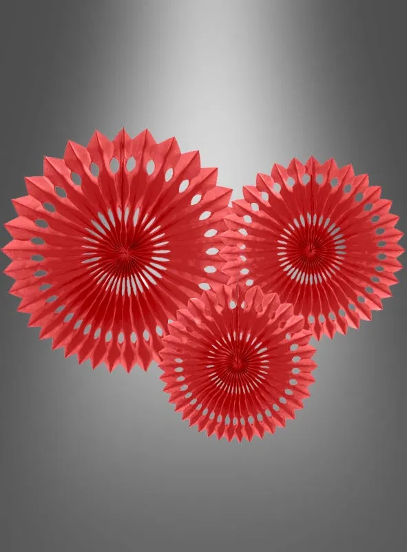 3 Party Rosetten für Geburtstagsdeko 20-30 cm