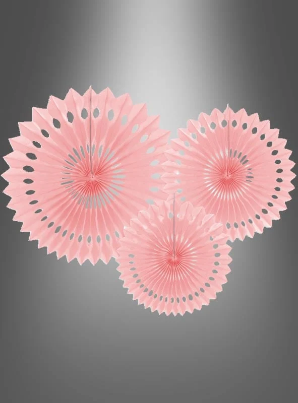 3 Papierrosetten Party Deko 20-40cm Pastell
