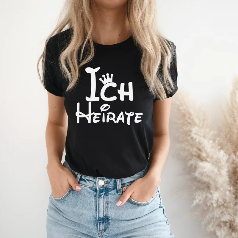 JGA Frauen JGA Shirt Braut Ich Heirate Team Wir Feiern Junggesellinnenabschied T-Shirt Party Shirts Feiern