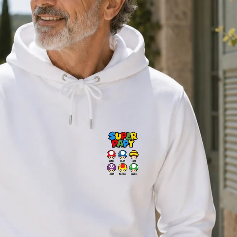 Sweat à capuche personnalisé papy - Super papy