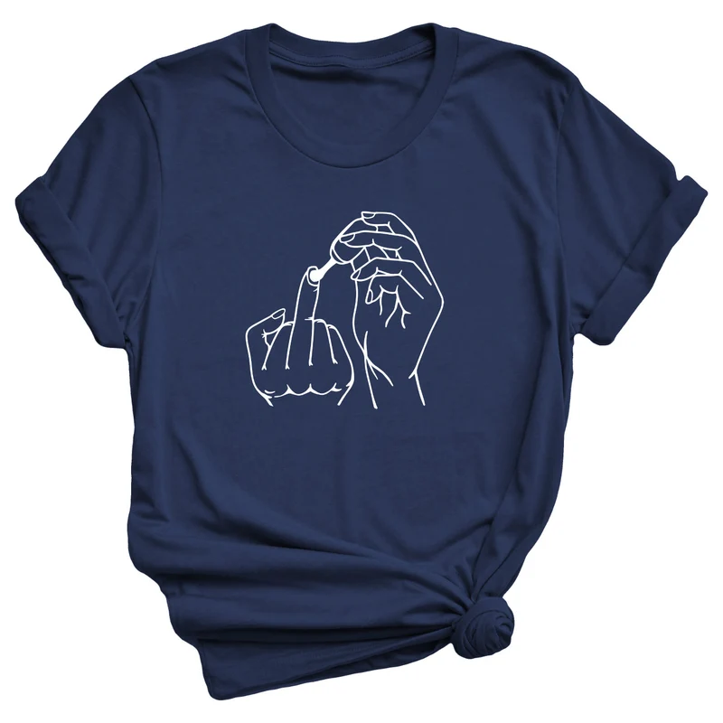 Feminist Shirt Feminismus T-Shirt Mittelfinger Nagellack Shirt Sommer tshirt Geschenk für Mädchen und beste Freundin Unisex Shirts