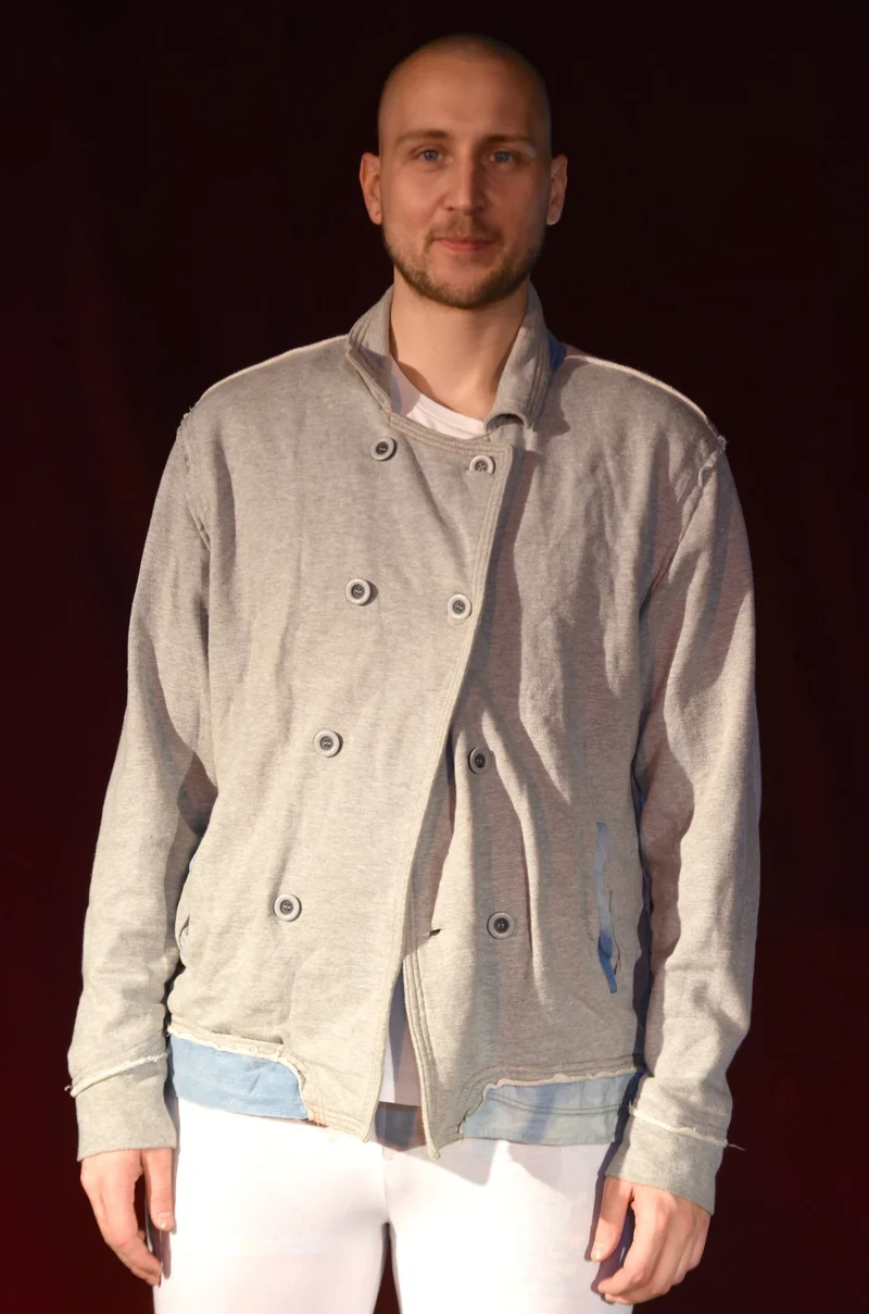 Jacke - Graue Collegejacke - B094