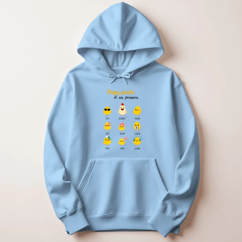 Sweat à capuche personnalisé papy - Papy poule