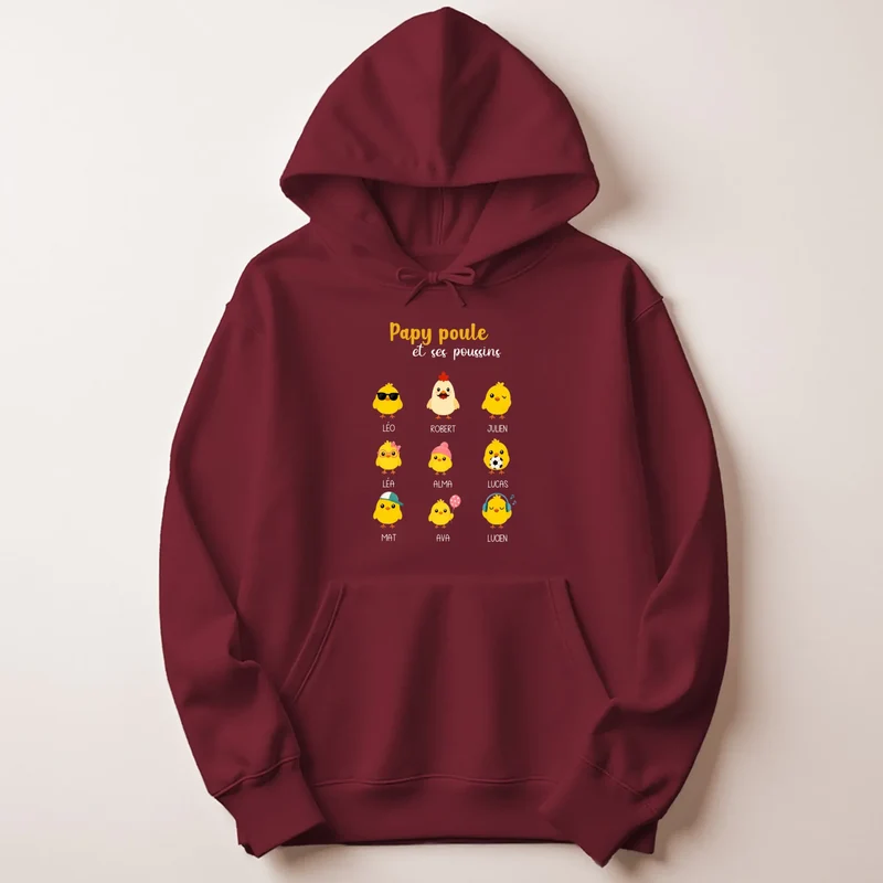 Sweat à capuche personnalisé papy - Papy poule