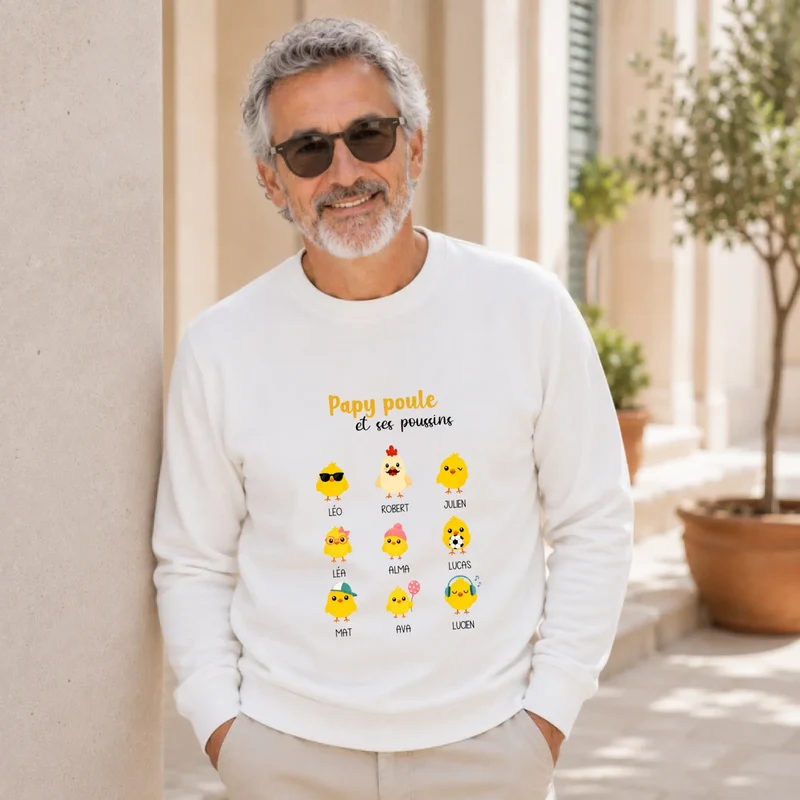 Sweat à capuche personnalisé papy - Papy poule