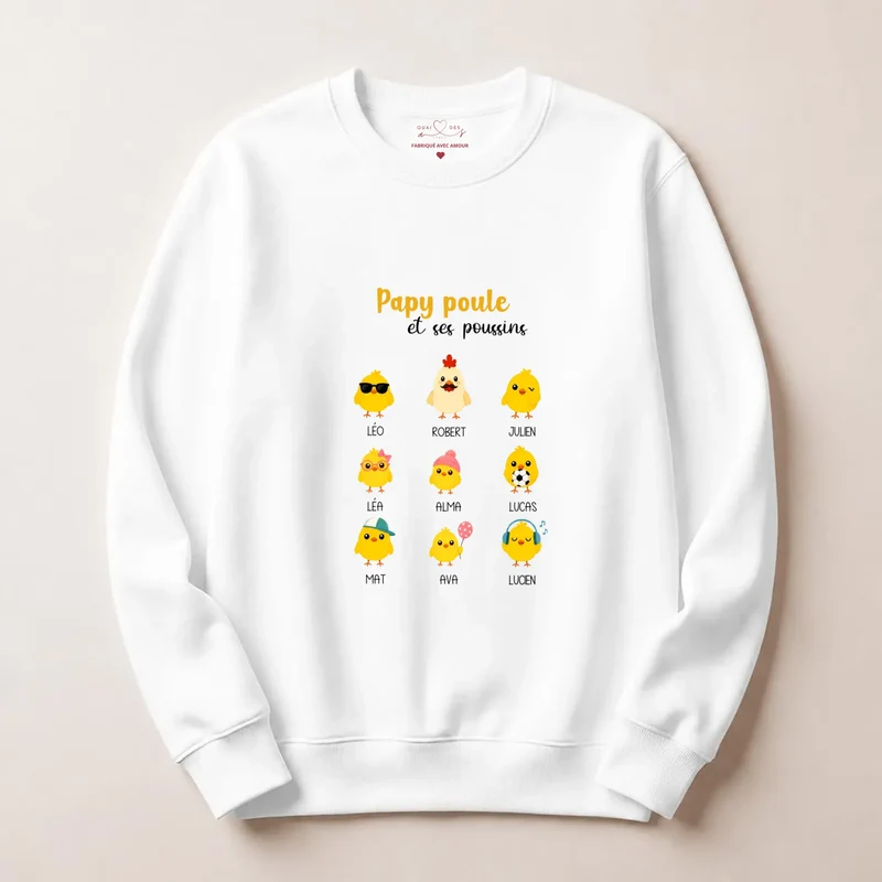 Sweat à capuche personnalisé papy - Papy poule