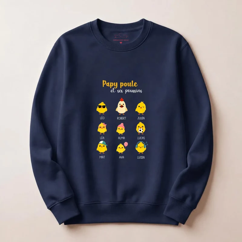 Sweat à capuche personnalisé papy - Papy poule