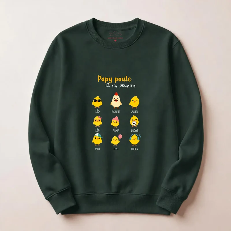 Sweat à capuche personnalisé papy - Papy poule