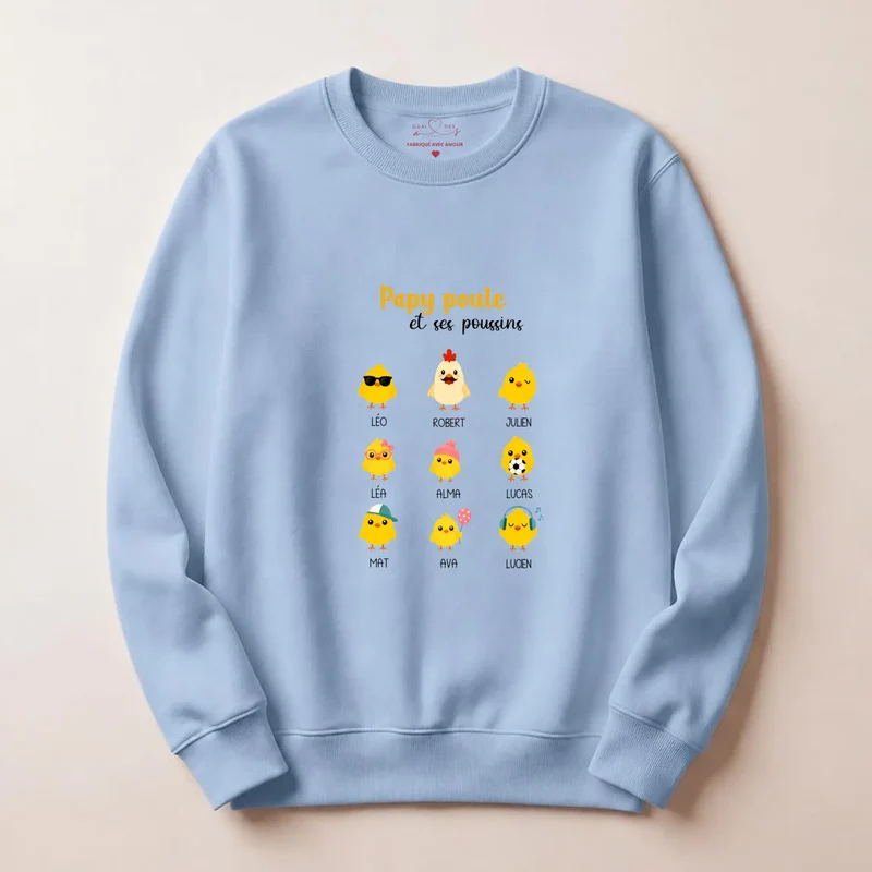 Sweat à capuche personnalisé papy - Papy poule