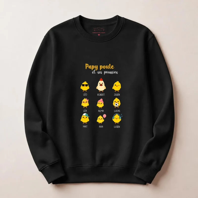 Sweat à capuche personnalisé papy - Papy poule